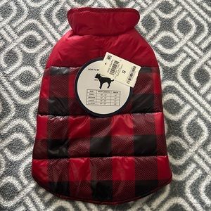 *NWT Dog Puffer Vest Red Buffalo Print sz S and M